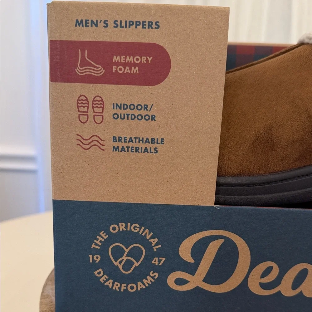 Dearfoams The Original Brown and Cream Men's Slippers